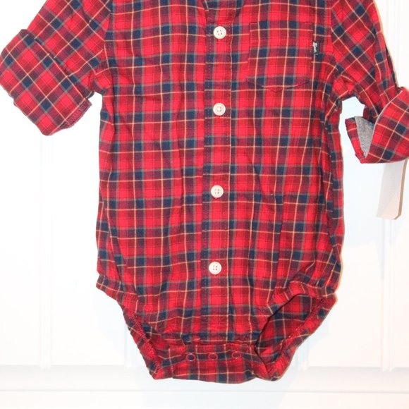 3/$25 🏷 Carters Plaid Onesie Size 12m - Picture 3 of 3